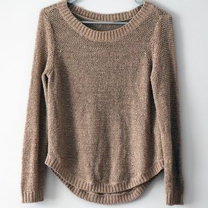 Beige Waffle Knit Sweater